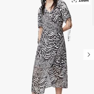 Zebra-Print All Saints Short Sleeve Dress